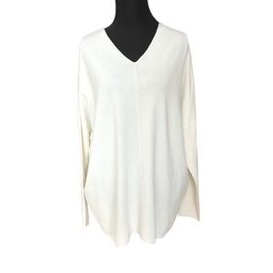 Transit Par Such Ivory Long Sleeve Sweater Knit Top Made in Italy Size 2 S/M